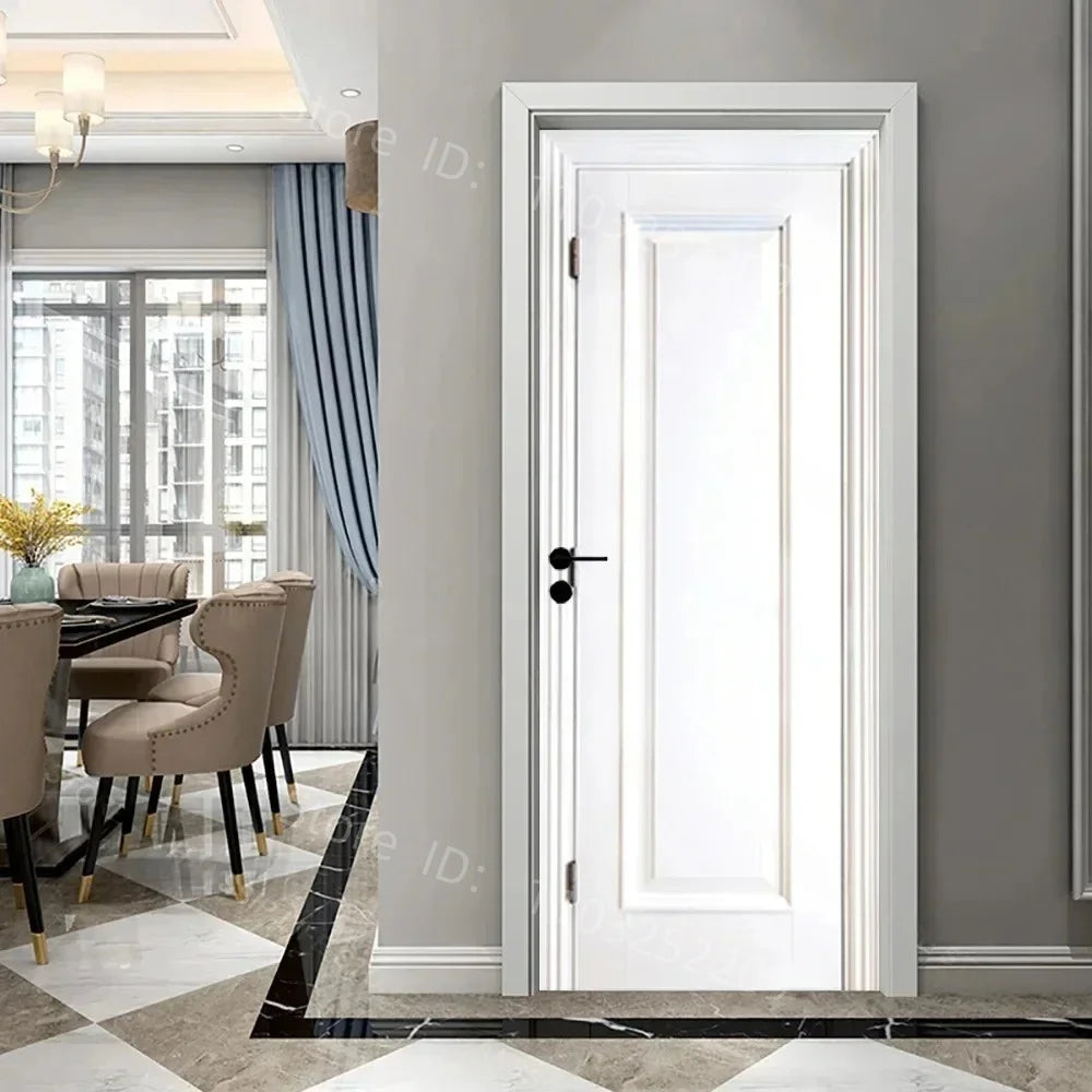 3D Wooden Pattern Door Sticker | Self-Adhesive PVC Vintage Oriental Full Door Wrap Mural