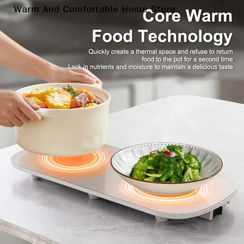 Foldable Electric Heating Plate | Silicone Food & Coffee Warmer for Dining Table