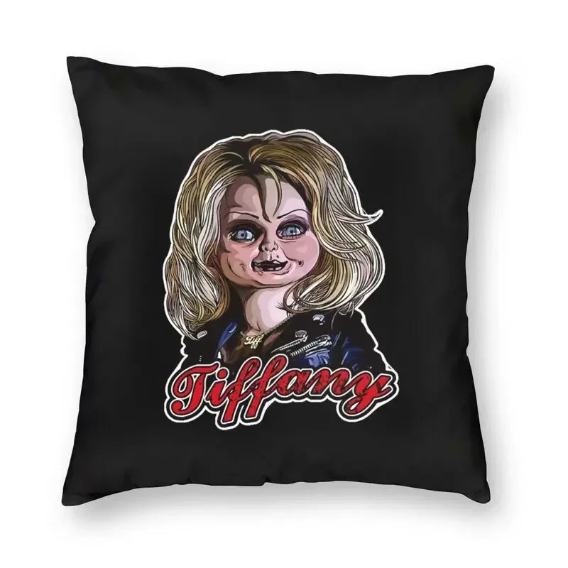 Bride of Chucky Halloween Cushion Cover | Velvet Horror Pillow Case 40x40