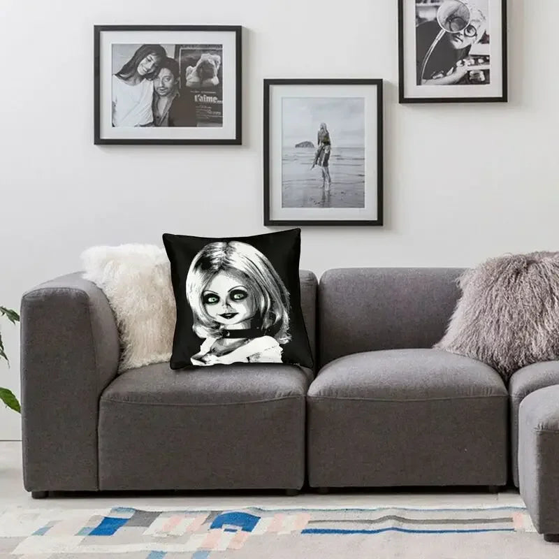 Bride of Chucky Halloween Cushion Cover | Velvet Horror Pillow Case 40x40