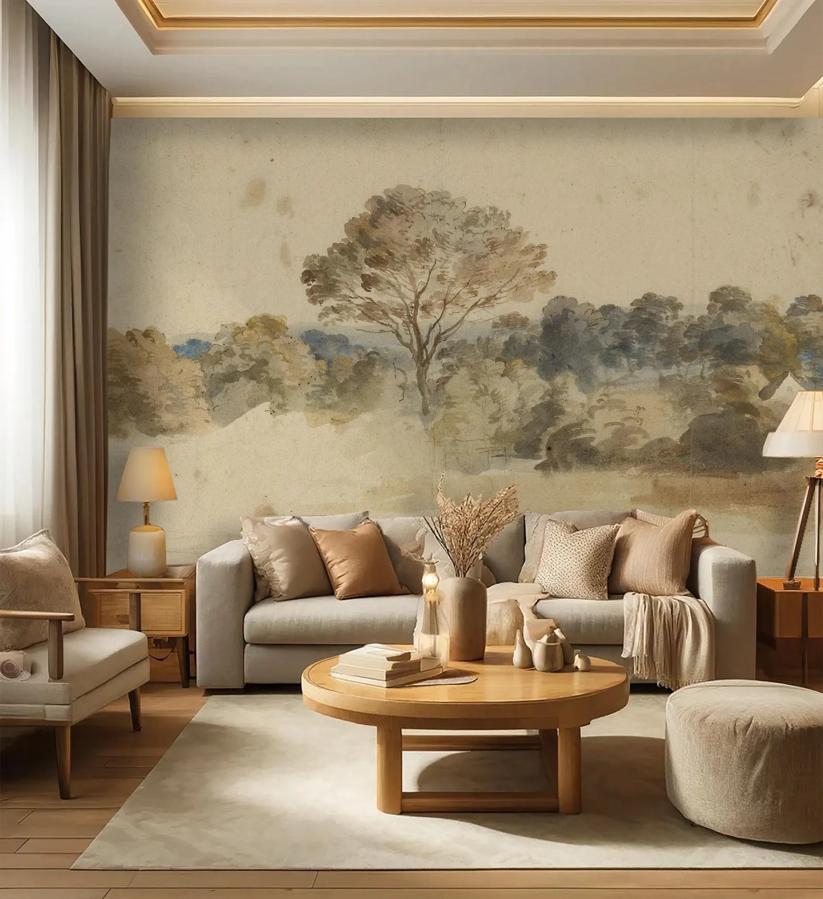 Vintage Forest Wall Mural — Scenic Landscape Wallpaper