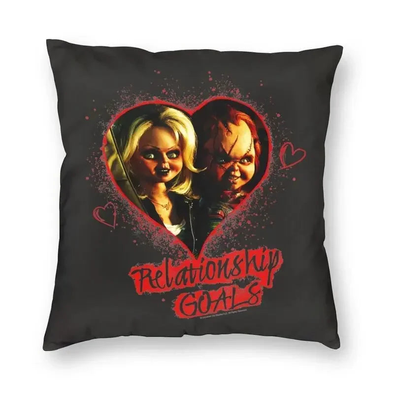 Bride of Chucky Halloween Cushion Cover | Velvet Horror Pillow Case 40x40