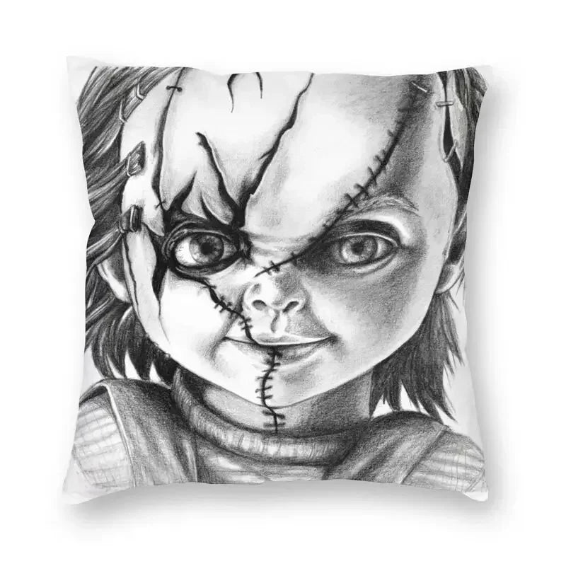 Bride of Chucky Halloween Cushion Cover | Velvet Horror Pillow Case 40x40