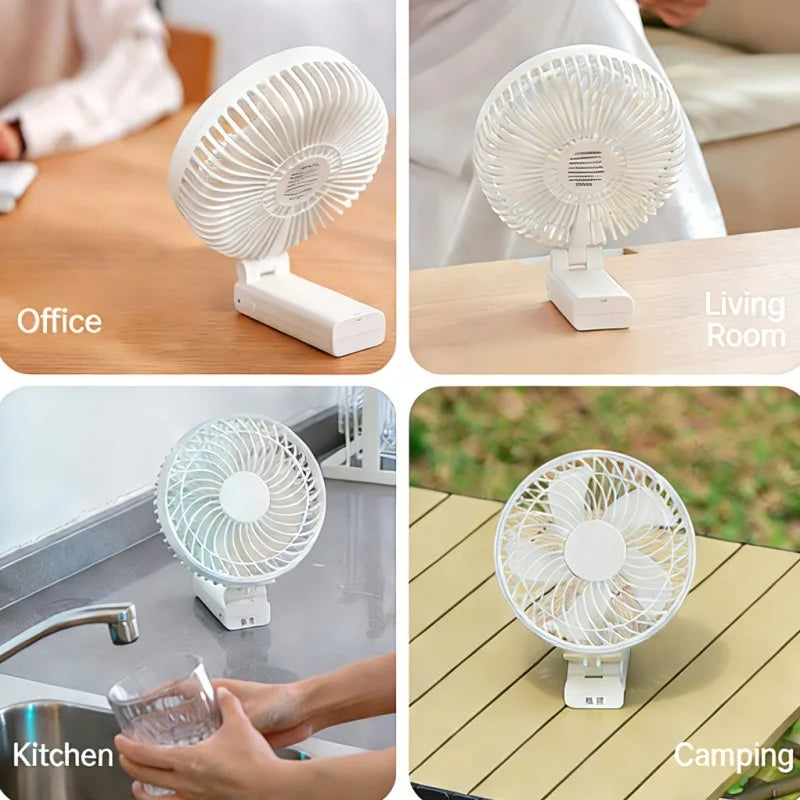 6-Inch Rechargeable Handheld Fan | 180° Foldable Portable Personal Fan