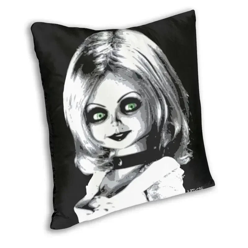 Bride of Chucky Halloween Cushion Cover | Velvet Horror Pillow Case 40x40