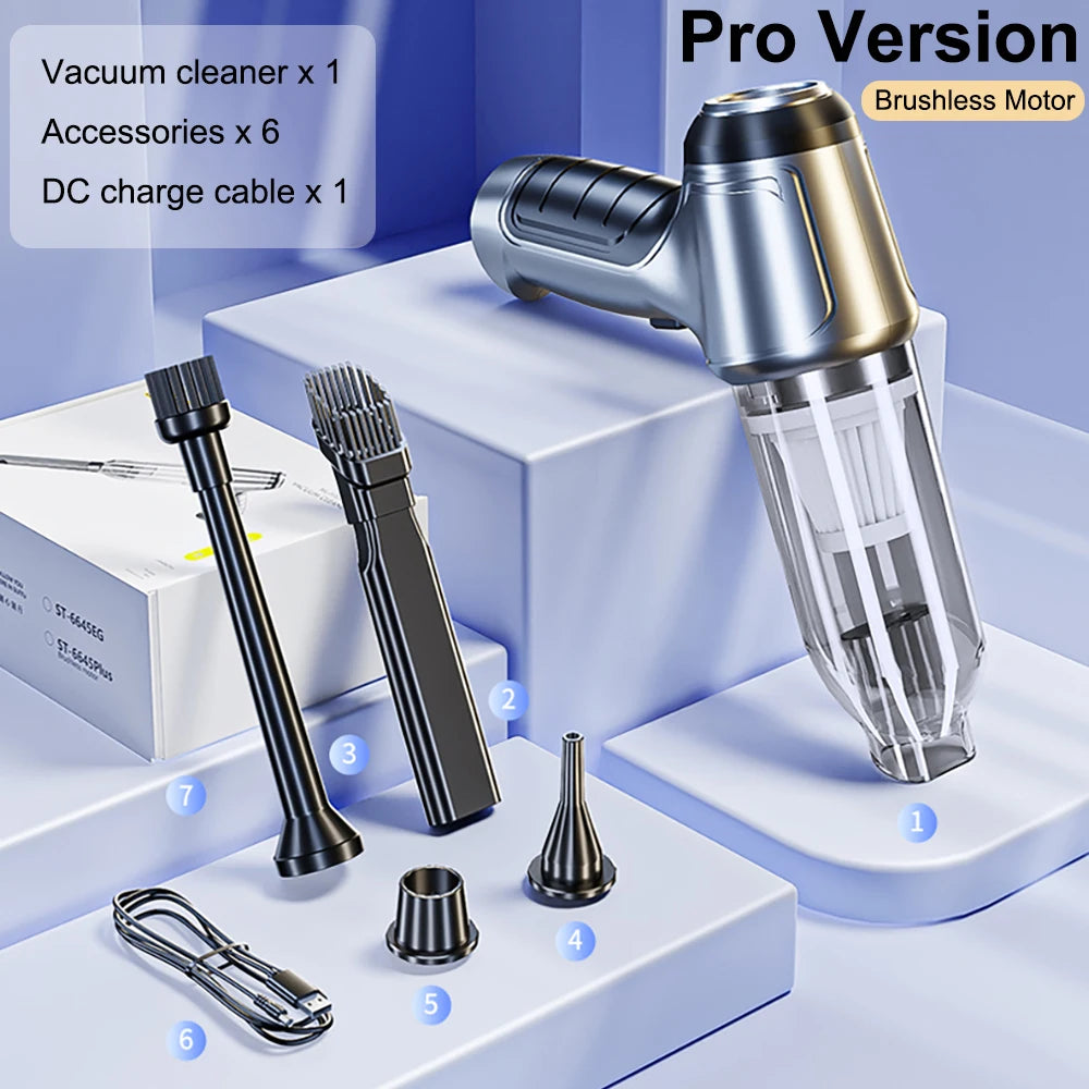 Wireless Car Vacuum Cleaner | 95000PA Strong Suction & High-Power Blower