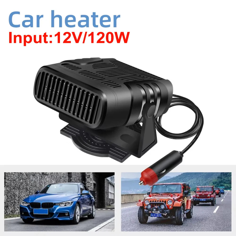 2-in-1 Car Heater & Cooling Fan — 12V/24V Windshield Defroster & Anti-Fog