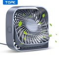 TOPK Mini Portable Fan | 360° Rotatable 3-Speed USB Desk Fan