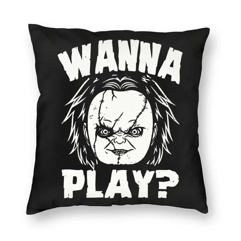 Bride of Chucky Halloween Cushion Cover | Velvet Horror Pillow Case 40x40