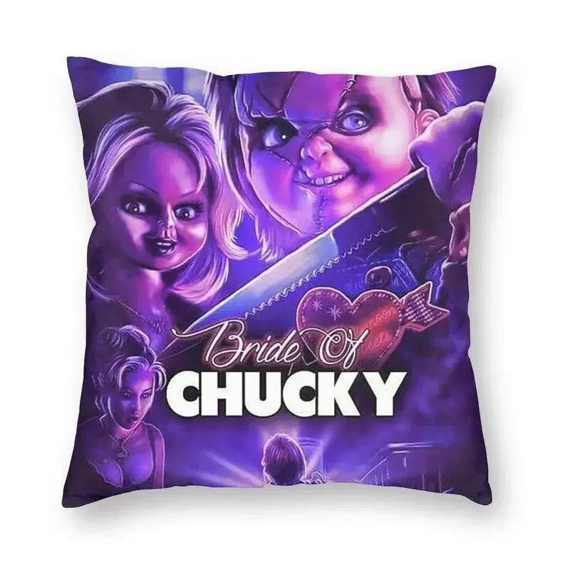 Bride of Chucky Halloween Cushion Cover | Velvet Horror Pillow Case 40x40