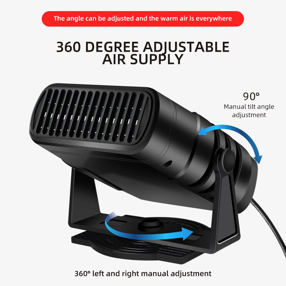 2-in-1 Car Heater & Cooling Fan — 12V/24V Windshield Defroster & Anti-Fog