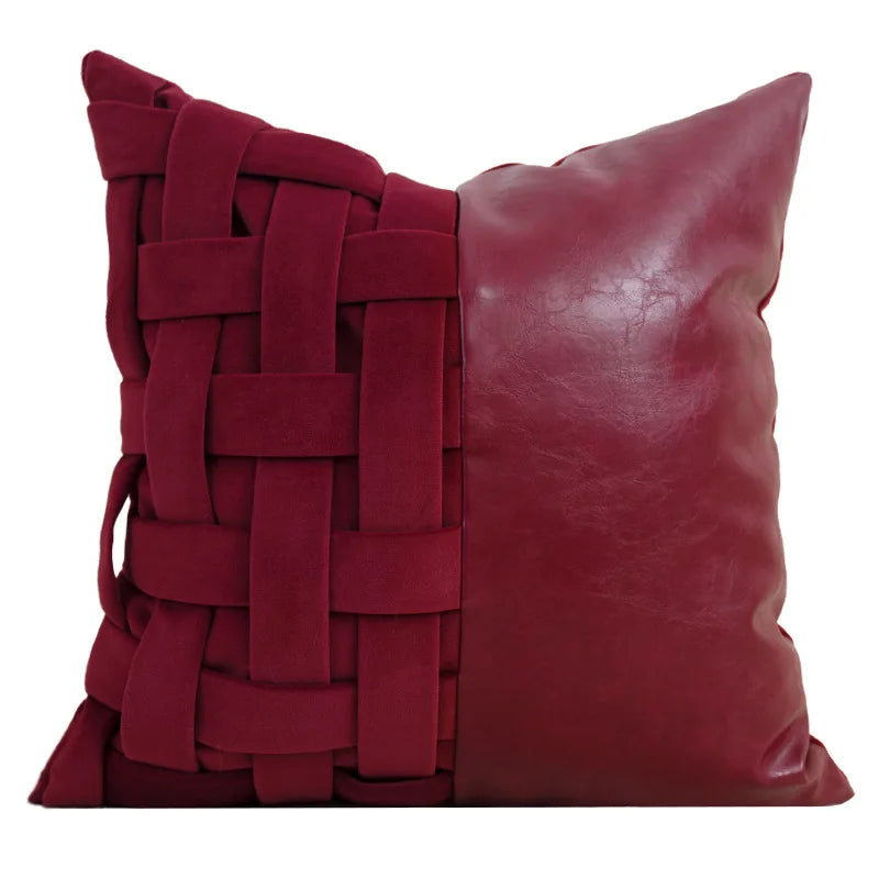 Chinese Ink Wash Luxury Cushion Cover | Red & Grey Throw Pillow 45x45