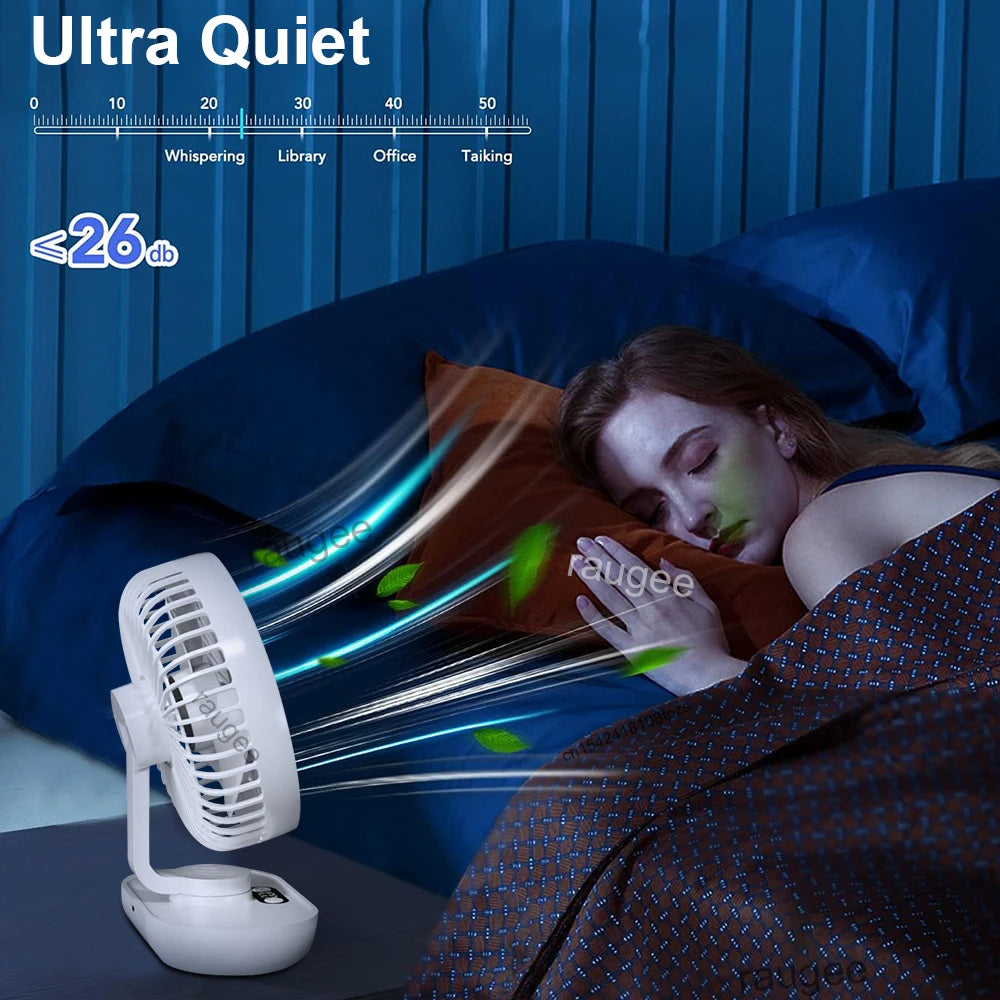 Portable USB Desk & Camping Fan | 5-Speed Ultra-Quiet Table Fan