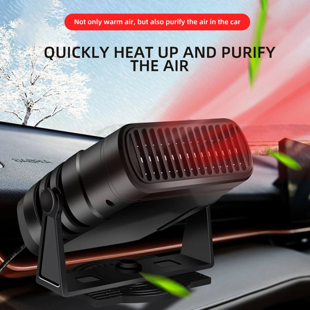2-in-1 Car Heater & Cooling Fan — 12V/24V Windshield Defroster & Anti-Fog