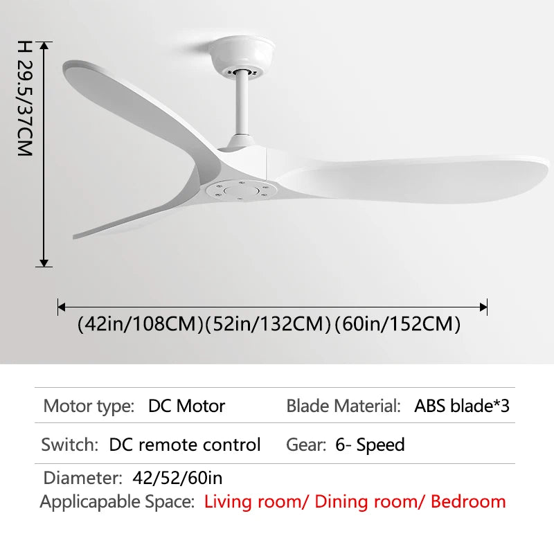 Industrial Vintage Ceiling Fan — 6-Speed Remote Control, 36–60 Inch