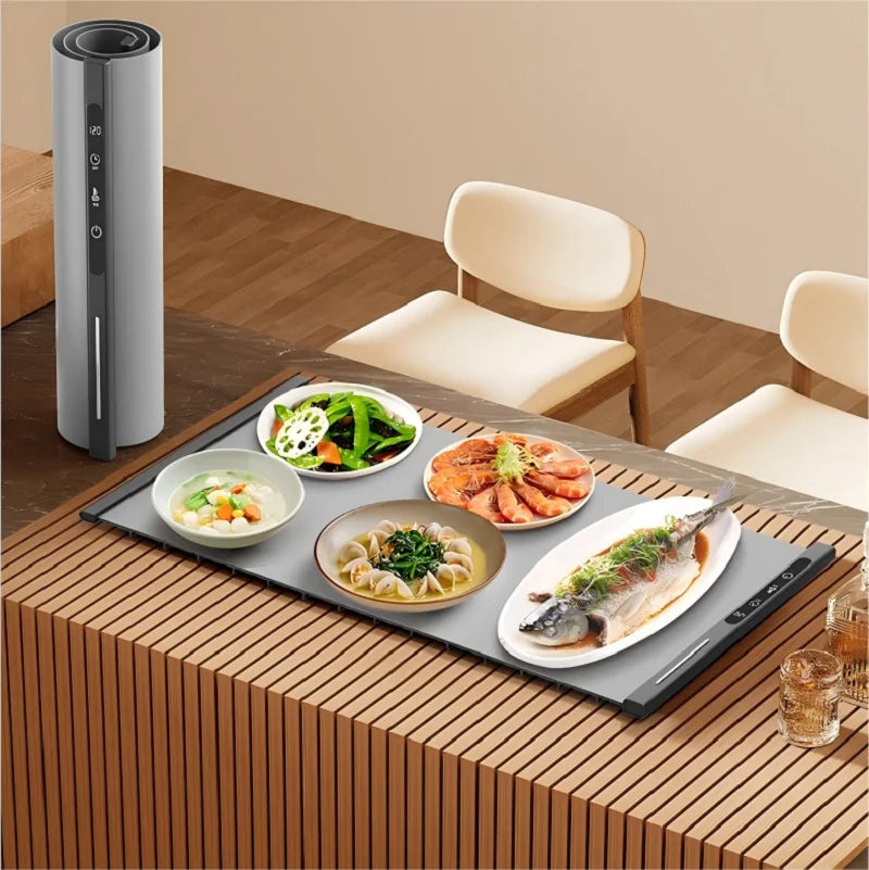 HOMEFISH Portable Electric Food Warming Tray | 3-Setting Foldable Party Mat