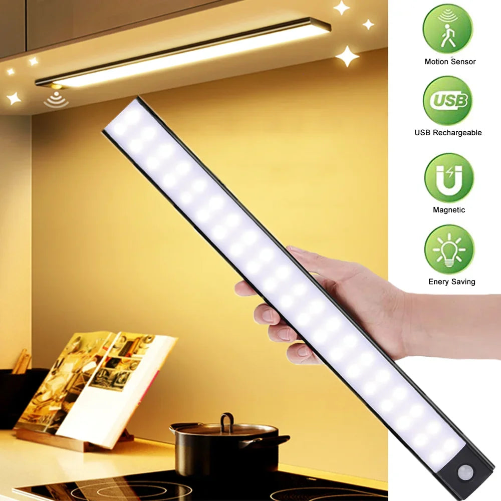 USB Rechargeable LED Cabinet Night Light | Motion Sensor Strip 30/40/50cm
