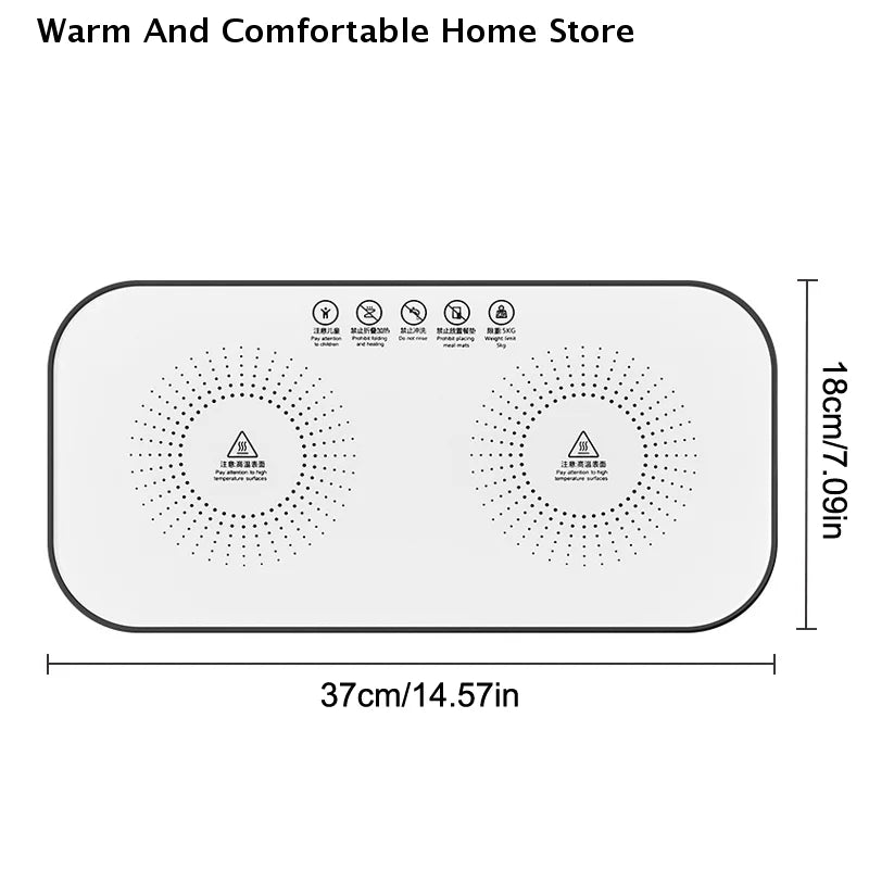 Foldable Electric Heating Plate | Silicone Food & Coffee Warmer for Dining Table