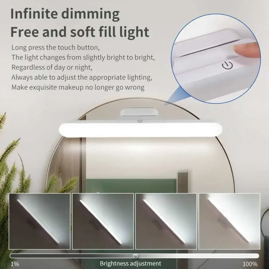 Magnetic Touch LED Mirror Light | Eye-Care Reading & Makeup Lamp for Wardrobe & Closet