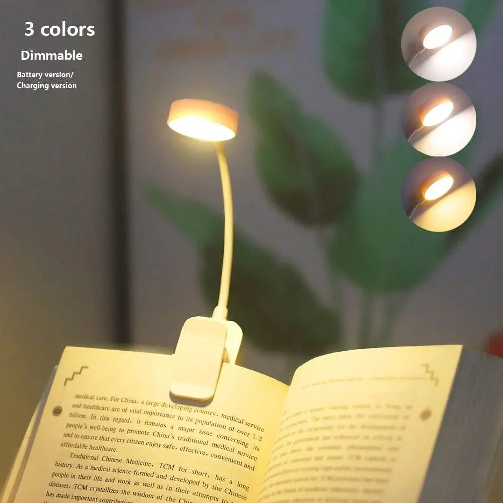 Mini LED Reading Book Light | 3 Modes, Eye-Care Clip-On Lamp