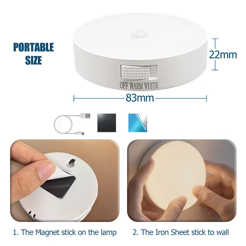 USB Rechargeable Motion Sensor Night Light | LED Lamp for Stairs, Hallway & Wardrobe