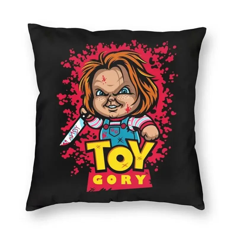 Bride of Chucky Halloween Cushion Cover | Velvet Horror Pillow Case 40x40