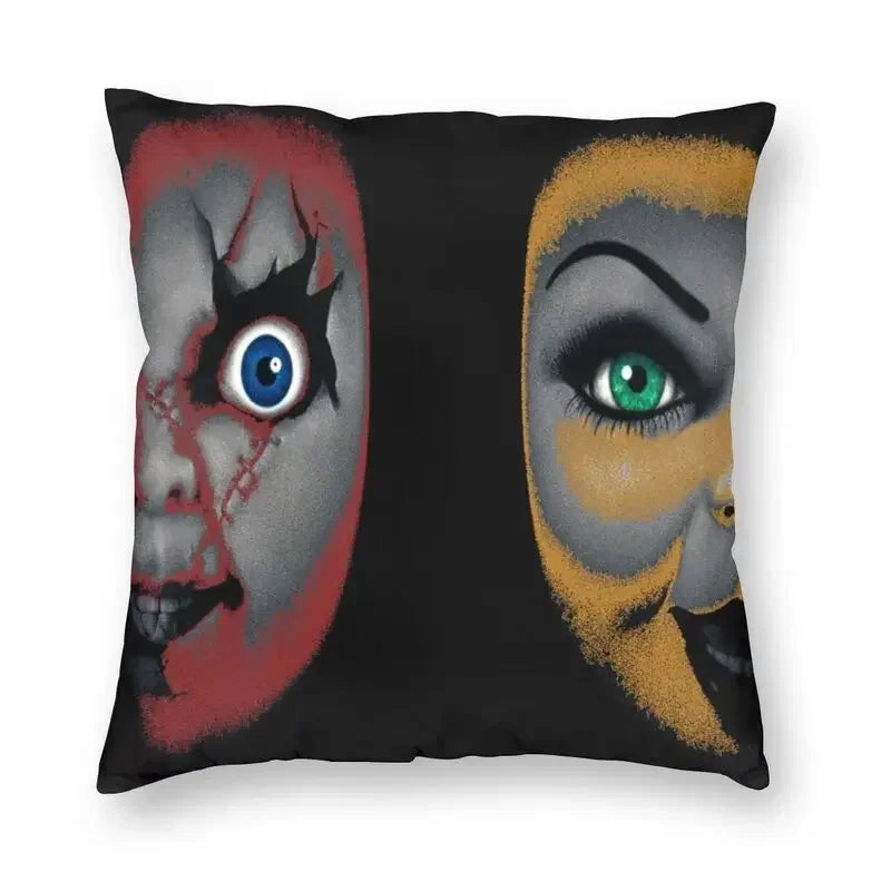 Bride of Chucky Halloween Cushion Cover | Velvet Horror Pillow Case 40x40