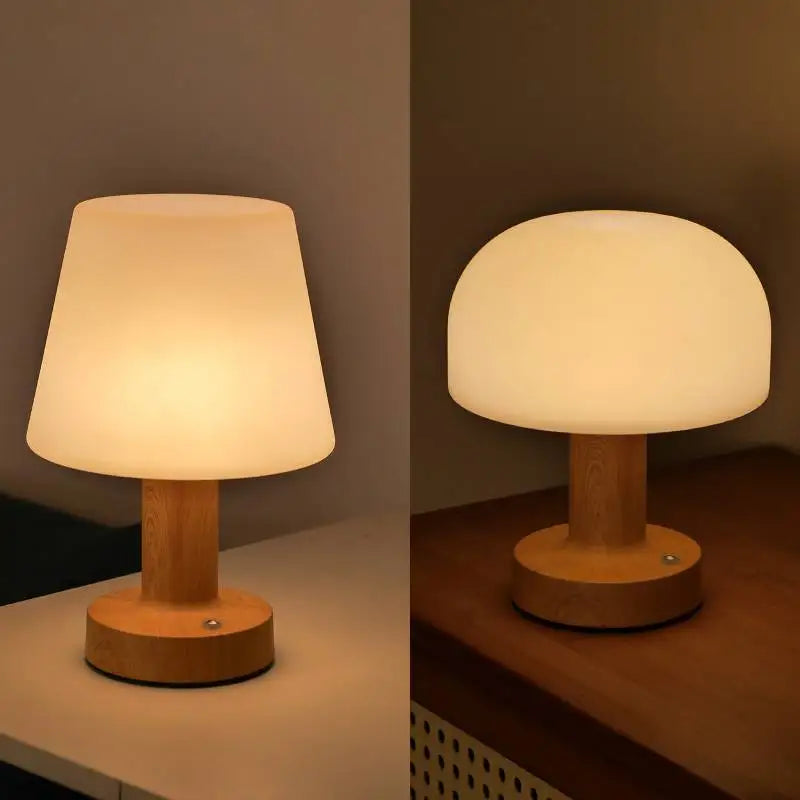 Mushroom LED Table Lamp — Retro Touch Control, 3-Colour Dimmable