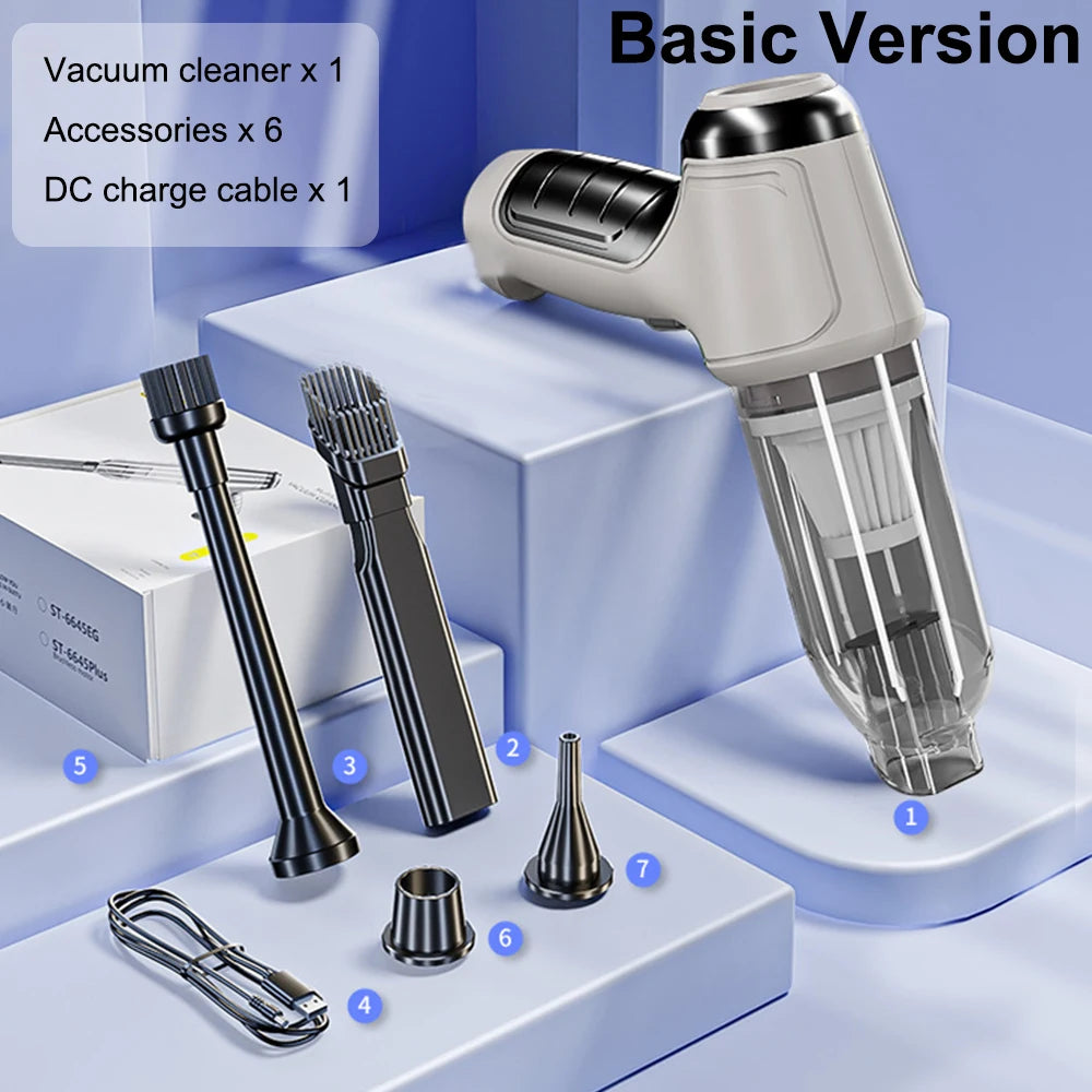 Wireless Car Vacuum Cleaner | 95000PA Strong Suction & High-Power Blower