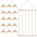 Wooden Photo Frame Collage — Gallery Wall Display with Clips