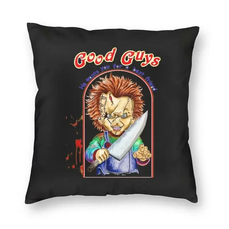Bride of Chucky Halloween Cushion Cover | Velvet Horror Pillow Case 40x40