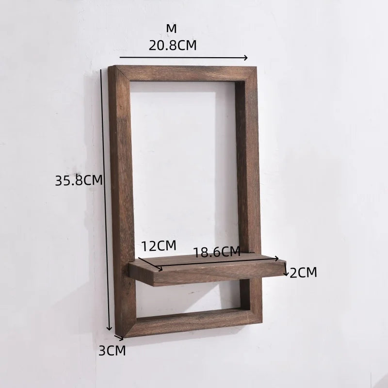 Rustic Wood Floating Wall Shelves — Set of 2 with Hidden Bracket