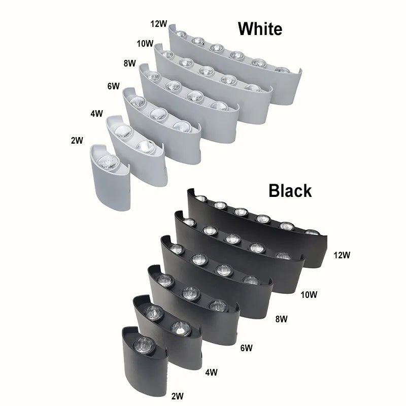 Modern LED Wall Sconce | Indoor & Outdoor Up-Down Wall Light for Living Room & Hallway