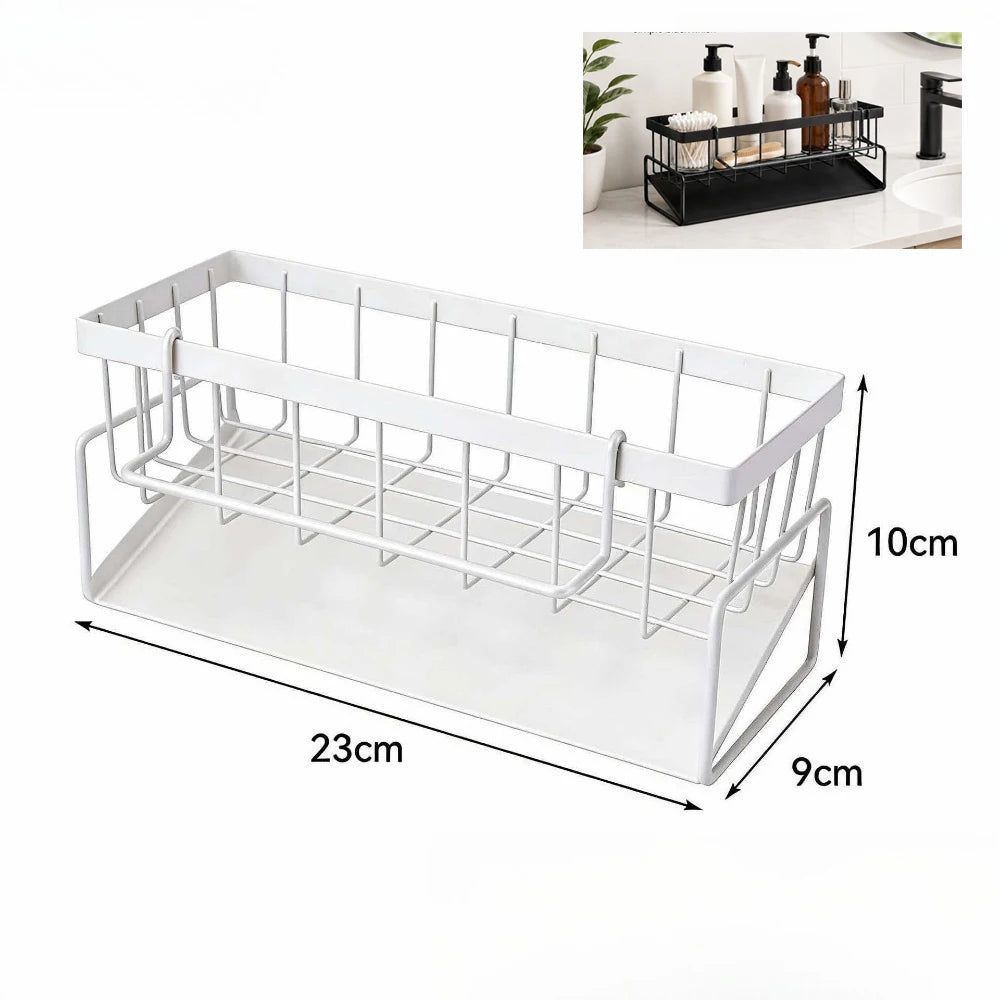 Kitchen Sink Organizer Rack | Sponge, Soap & Towel Drainer Shelf