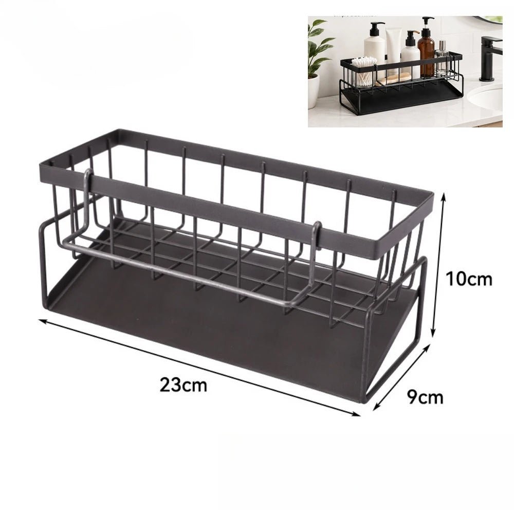 Kitchen Sink Organizer Rack | Sponge, Soap & Towel Drainer Shelf