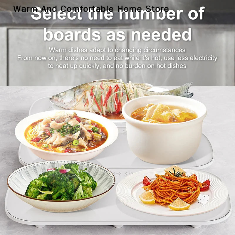 Foldable Electric Heating Plate | Silicone Food & Coffee Warmer for Dining Table