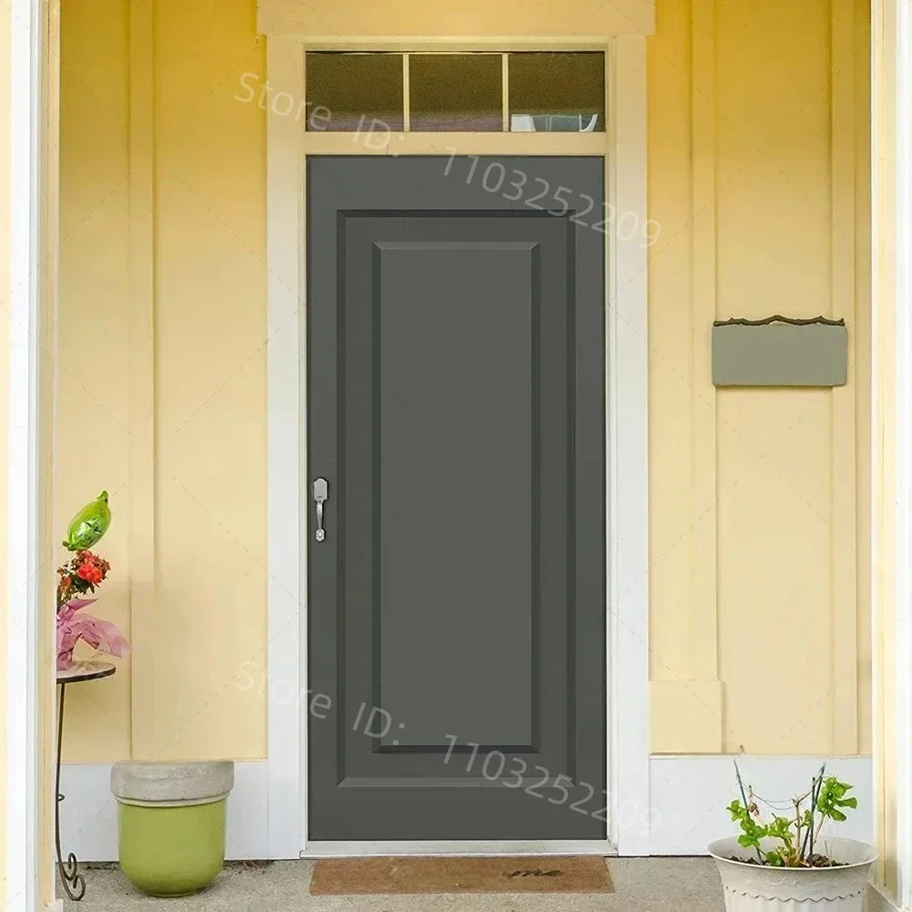 3D Wooden Pattern Door Sticker | Self-Adhesive PVC Vintage Oriental Full Door Wrap Mural