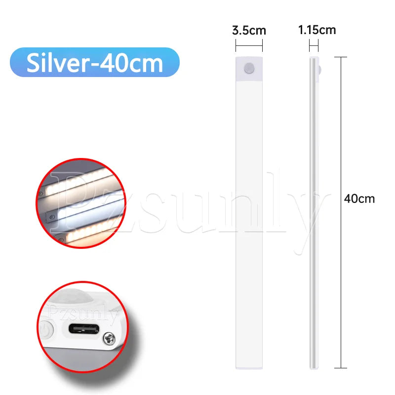 USB Rechargeable LED Cabinet Night Light | Motion Sensor Strip 30/40/50cm
