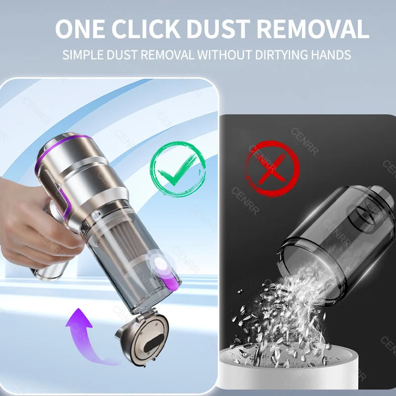 High-Power Car Vacuum Cleaner | 998000PA Handheld Blower & Vacuum