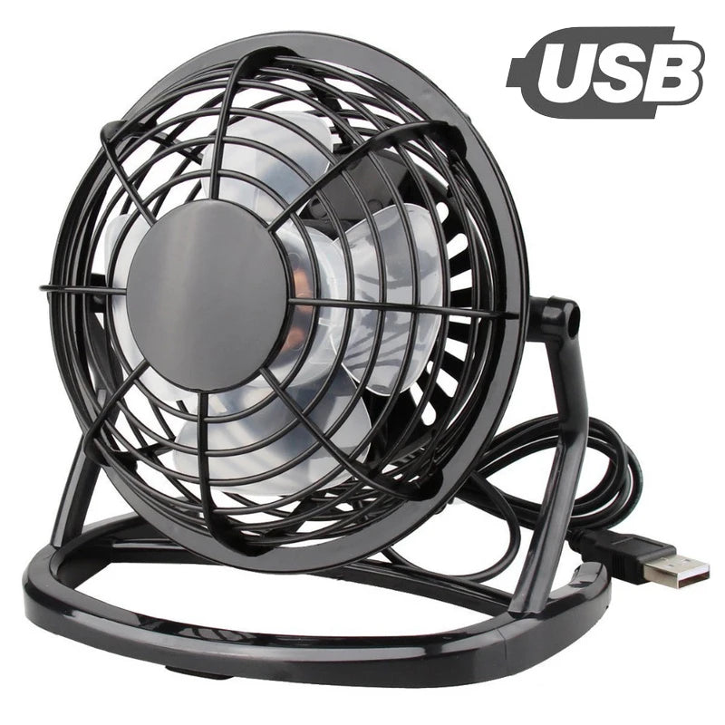 Mini USB Desk Fan | Adjustable Tilt Stand, Ultra-Quiet Portable Cooling Fan