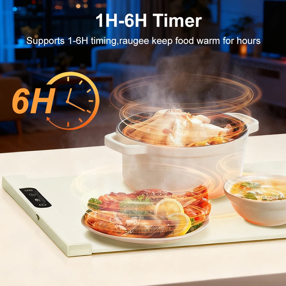 Electric Food Warmer Plate | 10s Fast Heating Foldable Dining Mat