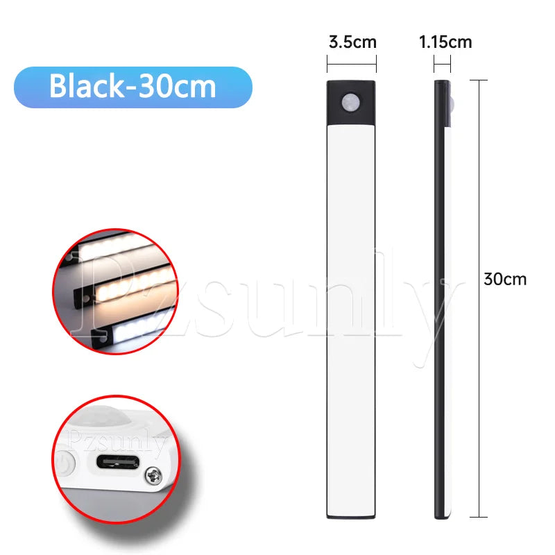USB Rechargeable LED Cabinet Night Light | Motion Sensor Strip 30/40/50cm