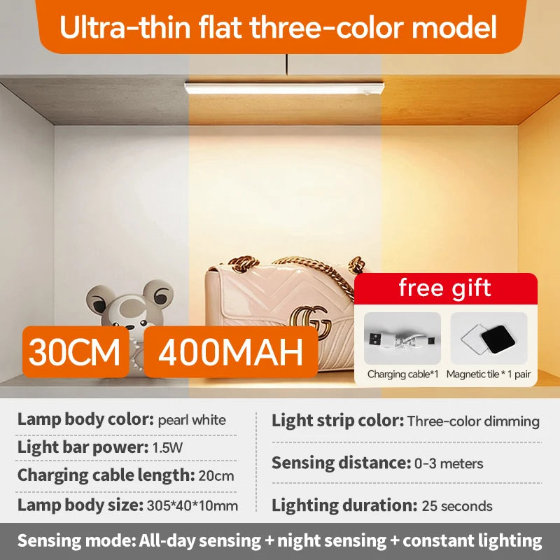 Type-C USB LED Motion Sensor Light Bar | Cabinet, Wardrobe & Bathroom Strip Light