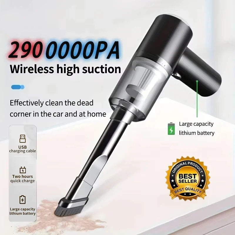 Mini Cordless Handheld Vacuum Cleaner | Strong Suction for Car & Home